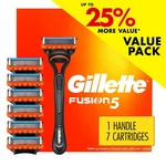 Gillette FUSION5 Razor Men Blade Manual ,1 Handle 7 Refills. Fixed Price $19.95.