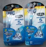 2 Packs Schick Hydro 5 Men's Disposable Razors Of 3 Discontinued. Fixed Price $65.99.