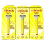 Skintimate Spark Women's 4 Blade Razor 1 Handle 2 Refill Cartridges Lot Of 3. Fixed Price $12.49.