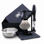 Classic 4PCS Super Badger Hair Shaving Kit With Triple Edge Razor, Stand & Bowl. Fixed Price $64.99.