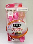2 Schick Quattro Disposable Women's Razors Raspberry Rain Total Of 6 New!. Fixed Price $11.59.
