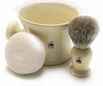 Gbs Men's Wet Shaving Set Ivory -3 Piece Ceramic Bowl Badger Brush Soap. Fixed Price $39.99.