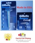 16 Gillette Sensor Excel Razor Blade Metal Shaver Handle Made Usa 1993 15 Refill. Fixed Price $84.99.