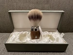 Hle Kosmo Shaving Brush - Bog Oak Wood Handle Silvertip Fibre Made Germany. Fixed Price $50.00.