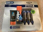 Schick XTREME4 Gift Set 6 Razors + Bonus Edge Gel & Cream Nib. Fixed Price $23.95.