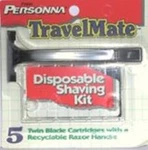 Personna Travelmate Razor + 5 Twin Cartridges (holds All Trac Ii Blades). Fixed Price $5.49.