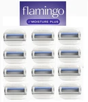 Flamingo Moisture Plus Razor Blades For Women, No Shave Gel Needed, 12 Count. Fixed Price $18.00.