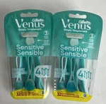 2X Women's Gilette Venus Sensitive 4 Disposable Razor Blades. Fixed Price $10.00.