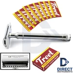 Luxury Men Shaving Safety Razor Clean-shave Shaver Double Edge Grooming + Blades. Fixed Price $13.93.