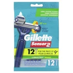 Gillette SENSOR2 Pivoting Head + Lubrastrip Men's Disposable Razors 12 Count. Fixed Price $10.95.