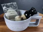 Gray Professional Mug, Heavy Duty Barber Shaving Cream Bowl Soap Brush Set Gift. Fixed Price $29.99.