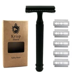 Long Handle Double Edge Safety Razor For Men's Wet Shave + 10 Shaving Blades. Fixed Price $13.49.