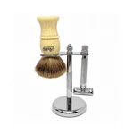 Rooney Best Badger Shaving Brush England Safety Razor Chrome Stand Set. Fixed Price $71.25.