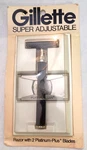 Vintage Gillette Super Adjustable Platinum Plus Razor W/2 Blades - Open Box. Fixed Price $98.85.