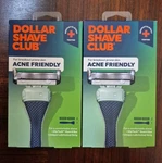 Dollar Shave Club Acne Friendly Razor Starter - 2 Pack. Fixed Price $20.00.