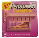 Vintage Personna Travel Mate Disposable Shaving Kit Razor Blades 1995 Prop. Fixed Price $14.99.