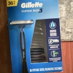 Gillette Custom Plus Disposable Razors 36CT 3-BLADE Comfortgel Lubrastrip. Fixed Price $29.99.