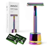 Zomchi Rainbow Safety Razor With Stand Eco Friendly Double Edge 10 Blades. Fixed Price $23.99.