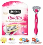 6 Schick Quattro Women Blades Cartridges Razor Handle Refills Shaver Quatro Usa. Fixed Price $15.49.