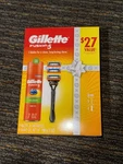 Gillette FUSION5 Razor For Men, Holiday Gift Set Him, Handle, 3 Blade. Fixed Price $16.00.