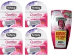20 Schick Quattro Blades Women Cartridges+razor Handle Quatro Refills Shaver Usa. Fixed Price $34.99.