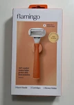 Flamingo Women's 5 Blade Razor Papaya Handle With Shower Holder + 2 Cartridges. Fixed Price $9.50.