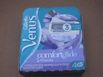 Lot Of 3 Packs Gillette Venus Comfort Glide Freesia 4 Cartridges Each Ship. Fixed Price $29.98.