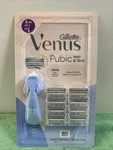 Gillette Venus Pubic Hair & Skin, 1 Razor, 8 Replacement Heads Shower Holder. Fixed Price $19.99.