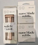 Kitsch Safety Razor Pink 5 Blades, & Cover+two 10PK Refills New Box Damagd. Fixed Price $25.00.
