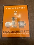 Van Der Hagen Men's Luxury Premium 4 Piece Badger Shave Set Soap Brush Stand Mug. Fixed Price $25.00.