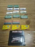 18 Double Edge Safety Razor Blades Sampler Gillette Feather Astra Shark. Fixed Price $24.00.