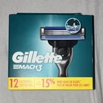 Gillette MACH3 Cartridge Blades Stainless Steel 12 Pack For Men Face Razor. Fixed Price $18.50.