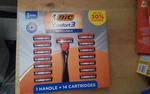 Bic Men's Comfort 3 Refillable Razor, Blades, Handle, 14 Cartridges. Fixed Price $16.80.