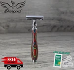 Dark Multi Men Safety Double Edge Razors 10 Free Blades & Pouch Travel Kit. Fixed Price $15.37.