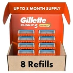 Gillette FUSION5 Power Razor Blade Refills 8 Count Lubrastrip Comfortable Shave. Fixed Price $34.90.