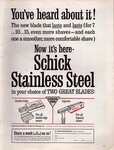 Vintage 1963 Advertising Art Print Schick Stainless Steel Razor Blades. Fixed Price $10.99.