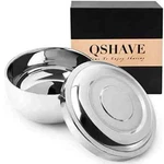 Qshave Stainless Steel Shaving Bowl With Lid 4 Inch Diameter Large Deep Size. Fixed Price $14.94.