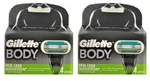 Gillette Body Razor Blade Refills, Shower Safe, 4 Cartridges (2 Pack). Fixed Price $16.99.