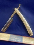 Vintage Straight Razor Dubl Goldedge Pearlduck Round Blade. Fixed Price $129.98.