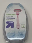Up&up Women's Five Blade Razor New Handle Design. With Two Cartridges. Fixed Price $12.99.
