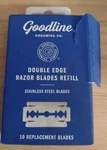 Goodline Grooming Co. Double Edge Stainless Steel Razor Blade Refills 10 Ct. Fixed Price $9.95.