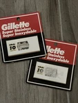 Vtg Gillette Super Stainless Inoxydable Razor Blades Refill (X2) 10 Pk 1991 Nos. Fixed Price $23.99.