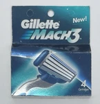 New Gillette MACH3 Razor Blade Vintage 1998 Authentic Refills 4 Cartridges 90S. Fixed Price $12.49.