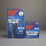 Dollar Shave Club 4 Blade Razor Starter Bundle 1 Handle & 6 Cartridges Total. Fixed Price $18.99.