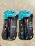 Lot Of 2 Daylogic Men's 3-BLADE Razor Handle + Cartridge. Fixed Price $12.49.