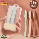 3PC Eyebrow Razor Shaver Set - Safety Trimmer & Dermaplaning Tool For Women. Fixed Price $9.79.
