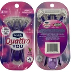 Schick Quattro You Women Disposable Razors 4 Count Aloe Exotic Violet Blooms. Fixed Price $7.72.