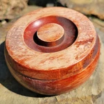 Antique Stained Wooden Shaving Soap Bowl With Lid. Fixed Price $15.00.