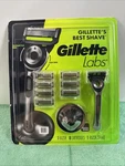 New Gillette Labs 1 Razor With Dock + 8 Cartridges Metal Handle 5 Blade. Fixed Price $34.89.