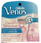 Gillette Venus Divine Sensitive 4 Catridge Refills Scuffed Box. Fixed Price $22.99.
